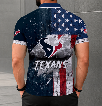 LIMITED EDITION - NEW CUSTOMIZED NFL15 HTT HOUSTON TEXANS POLO SHIRT