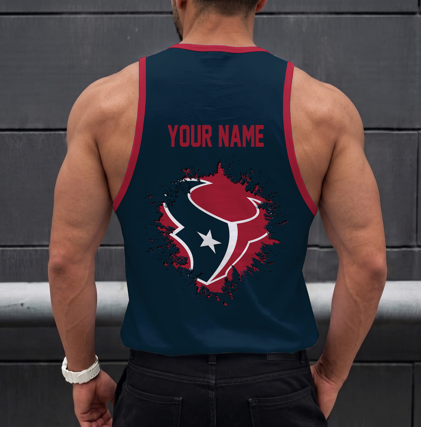 FINAL SALE - NEW CUSTOMIZED NFL15 HTT HOUSTON TEXANS UNISEX TANK TOP