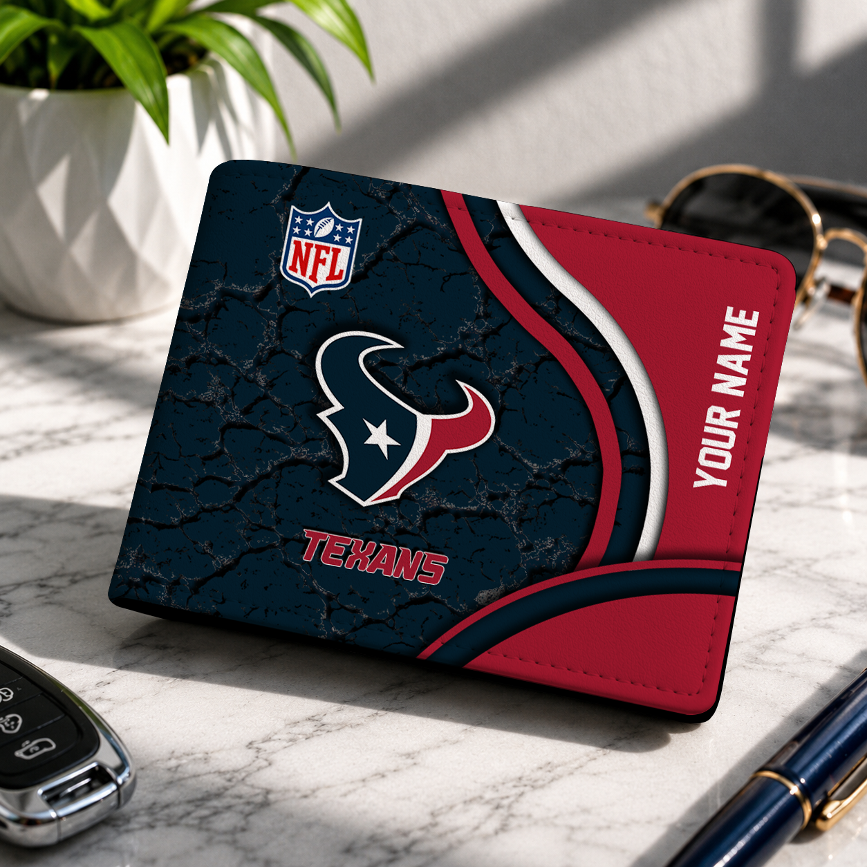 MEGA SALE - NEW CUSTOMIZED NFL15 HTT HT TEXANS LEATHER WALLET