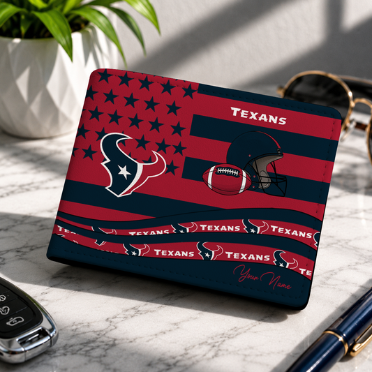 LIMITED EDITION - NEW CUSTOMIZED NFL15 HTT HOUSTON TEXANS LEATHER WALLET