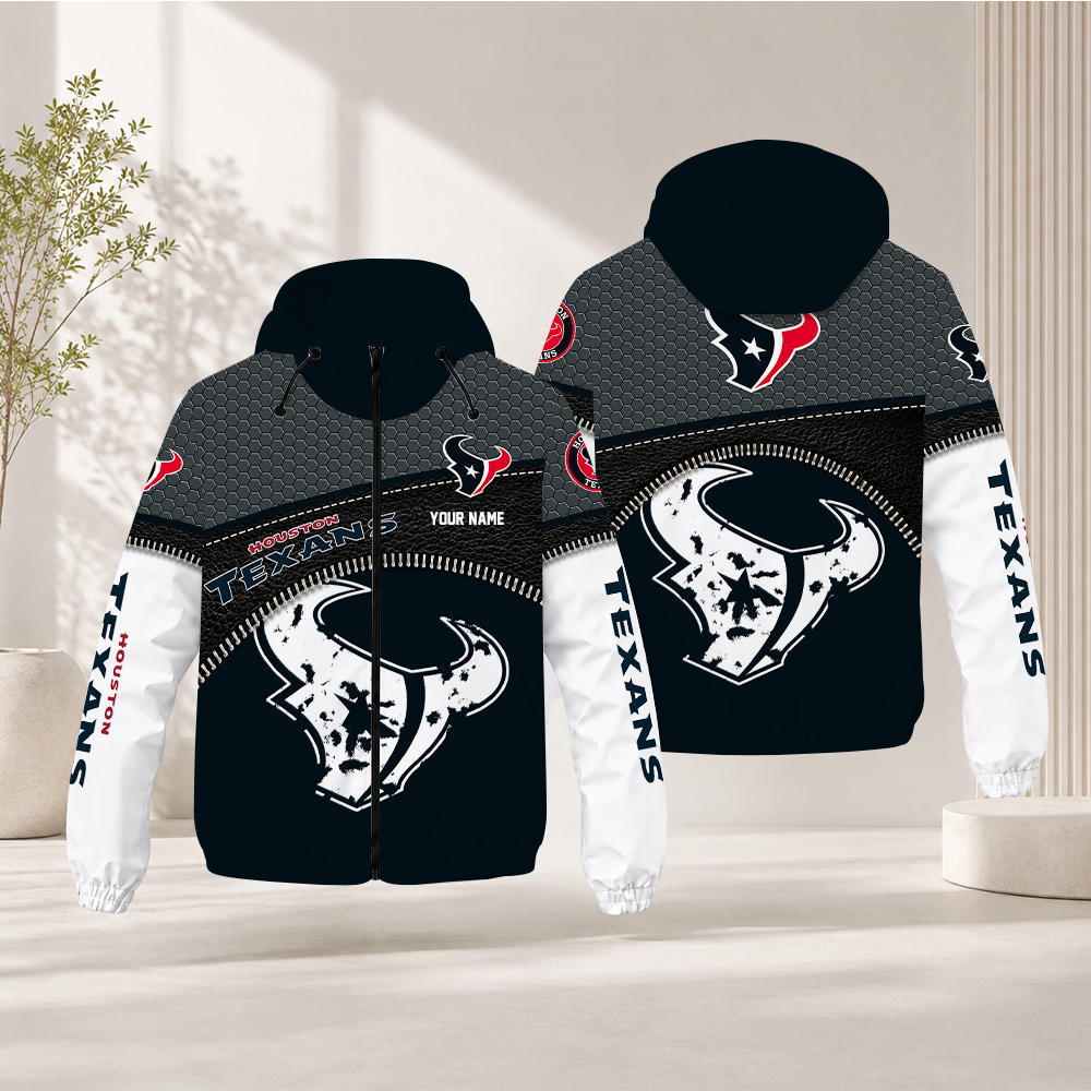 FINAL SALE - NEW CUSTOMIZED NFL15 HTT HOUSTON TEXANS WINDBREAKER JACKET
