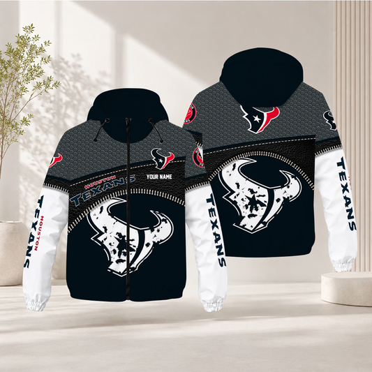 FINAL SALE - NEW CUSTOMIZED NFL15 HTT HOUSTON TEXANS WINDBREAKER JACKET