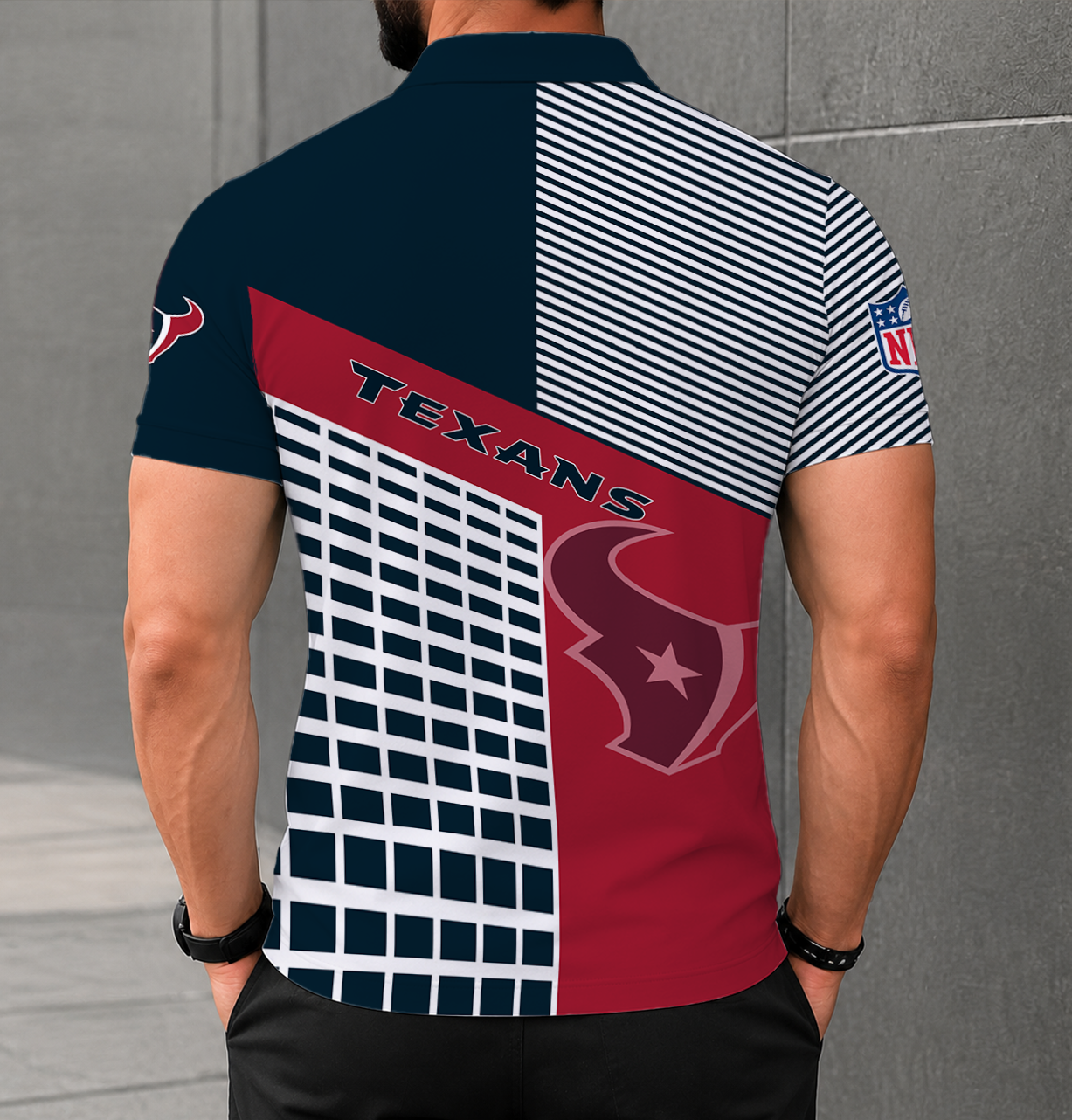 LIMITED EDITION - NEW CUSTOMIZED NFL15 HTT HOUSTON TEXANS POLO SHIRT