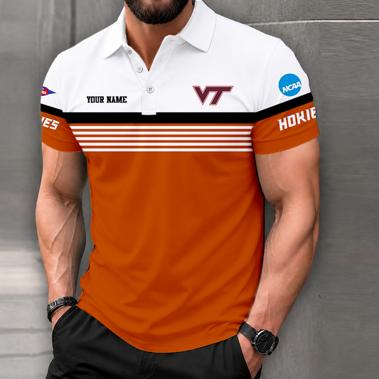 FLASH SALE - NEW CUSTOMIZED NCAA FBS15 VTH VIRGINIA TECH HOKIES POLO SHIRT