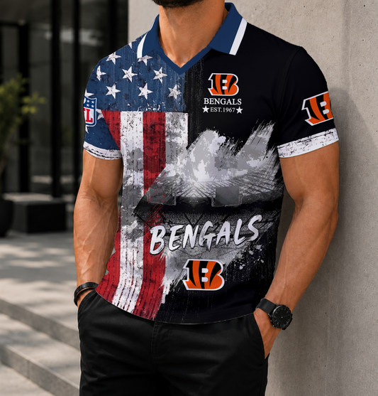 LIMITED EDITION - NEW CUSTOMIZED NFL16 CCB CINCINNATI BENGALS POLO SHIRT