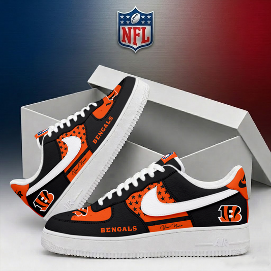FINAL SALE - NEW CUSTOMIZED NFL16 CCB CINCINNATI BENGALS AF1 SHOES
