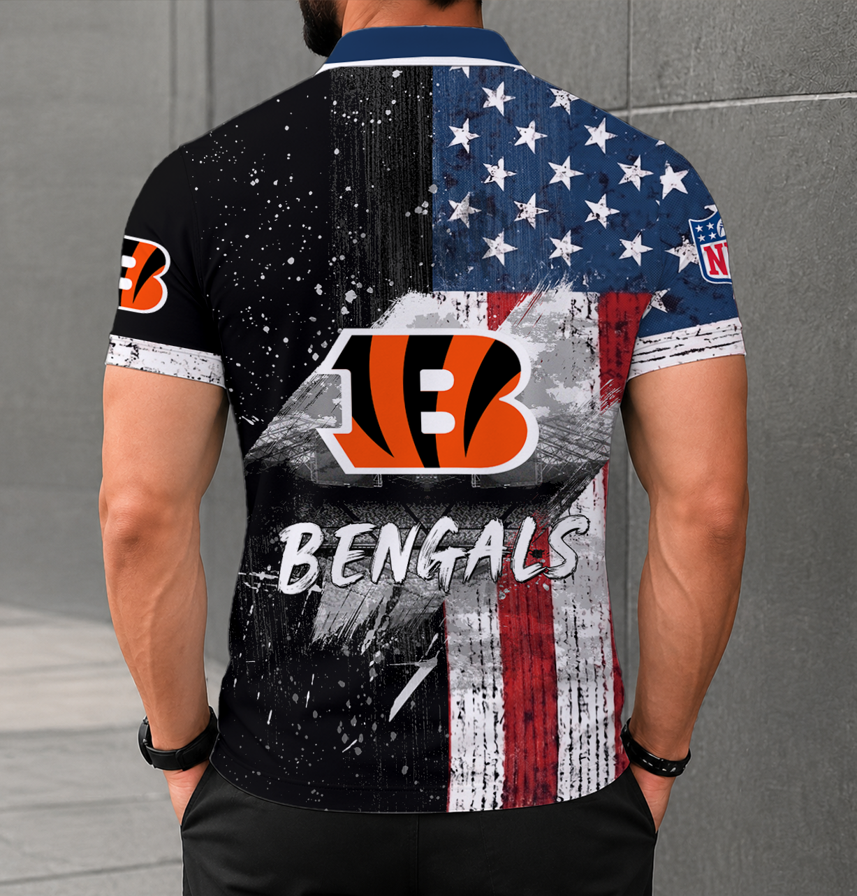 LIMITED EDITION - NEW CUSTOMIZED NFL16 CCB CINCINNATI BENGALS POLO SHIRT
