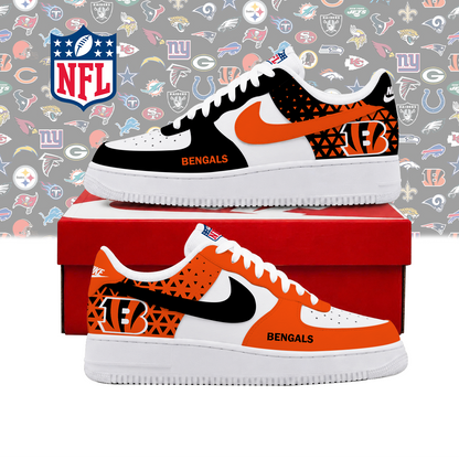 FLASH SALE - NEW CUSTOMIZED NFL16 CCB CINCINNATI BENGALS AF1 SHOES