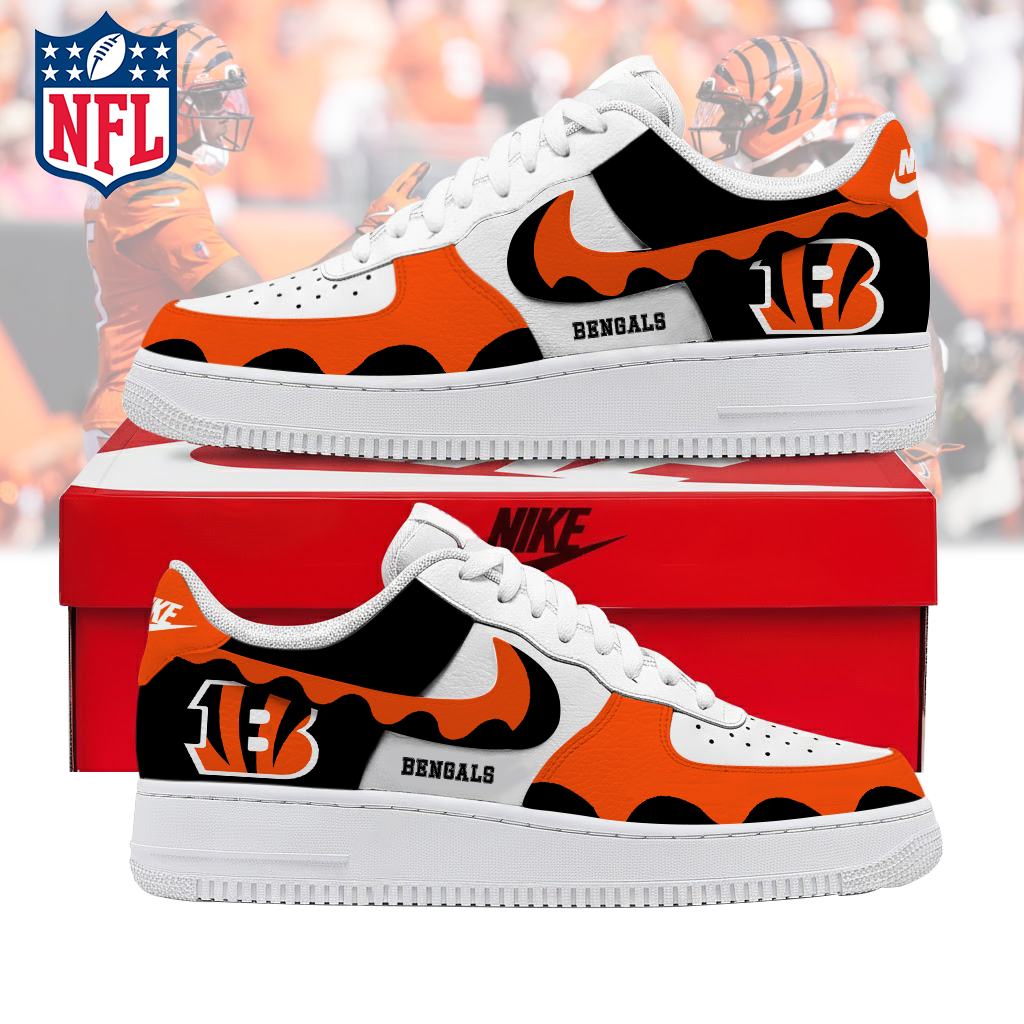 LIMITED EDITION- NEW CUSTOMIZED NFL16 CCB CINCINNATI BENGALS AF1 SNEAKERS