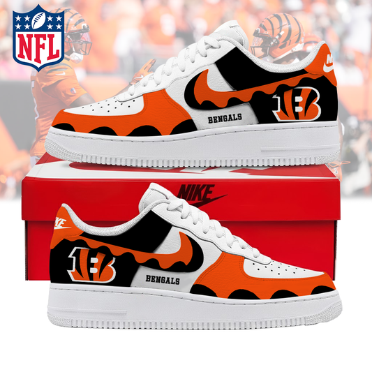 LIMITED EDITION- NEW CUSTOMIZED NFL16 CCB CINCINNATI BENGALS AF1 SNEAKERS