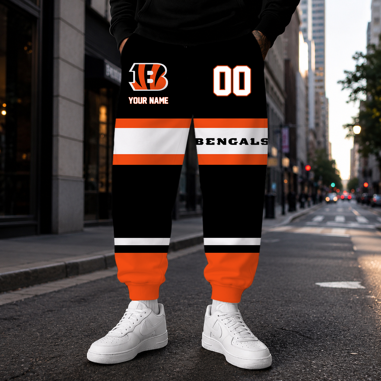 MEGA SALE - NEW CUSTOMIZED NFL16 CCB CINCINNATI BENGALS SWEATPANTS