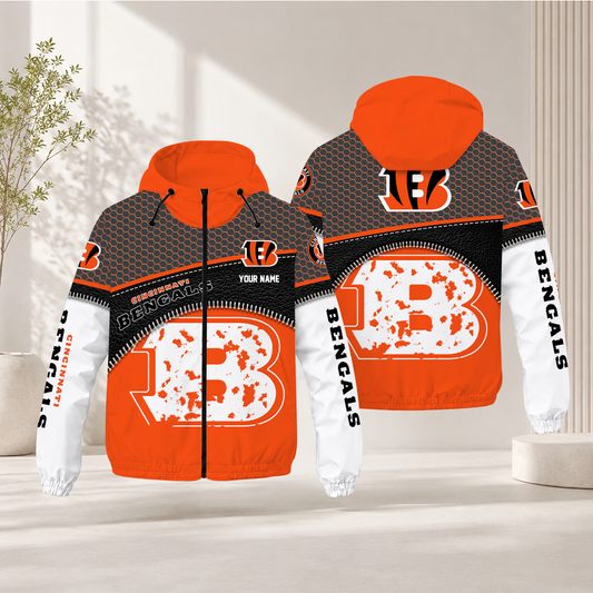 FINAL SALE - NEW CUSTOMIZED NFL16 CCB CINCINNATI BENGALS WINDBREAKER JACKET