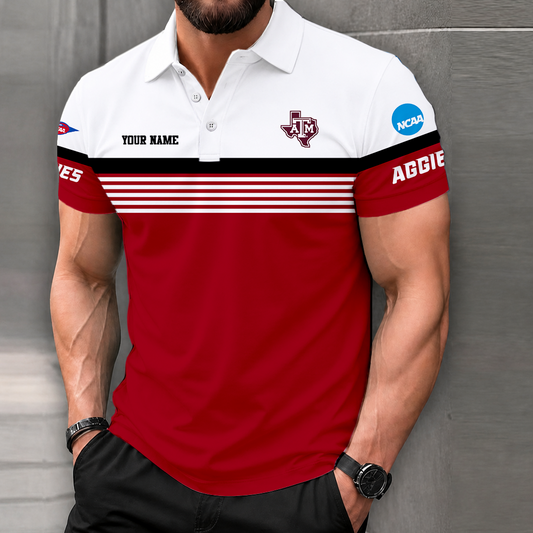 FLASH SALE - NEW CUSTOMIZED NCAA FBS16 TAA TEXAS A&M AGGIES POLO SHIRT