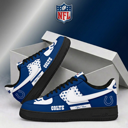 FINAL SALE - NEW CUSTOMIZED NFL17 IDC INDIANAPOLIS COLTS AF1 SHOES