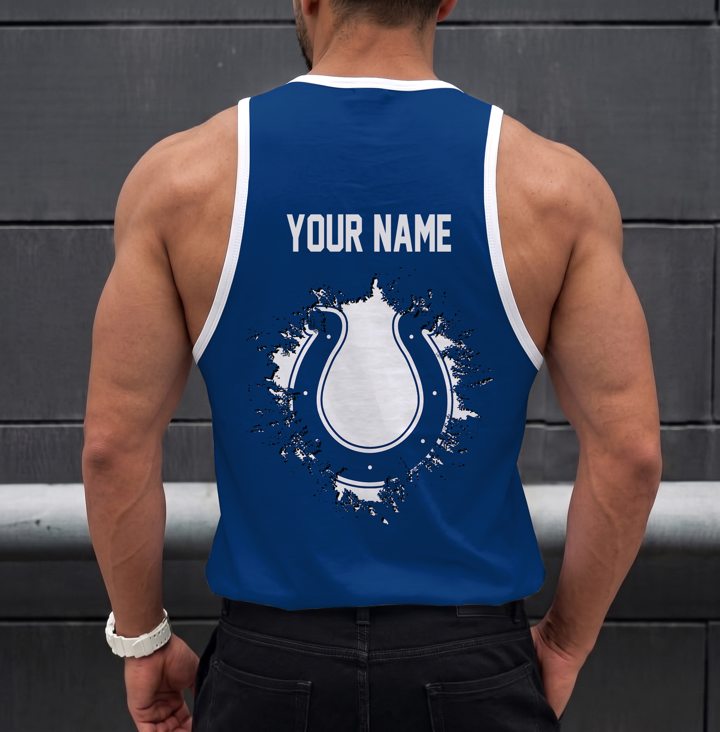 FINAL SALE - NEW CUSTOMIZED NFL17 IDC INDIANAPOLIS COLTS UNISEX TANK TOP