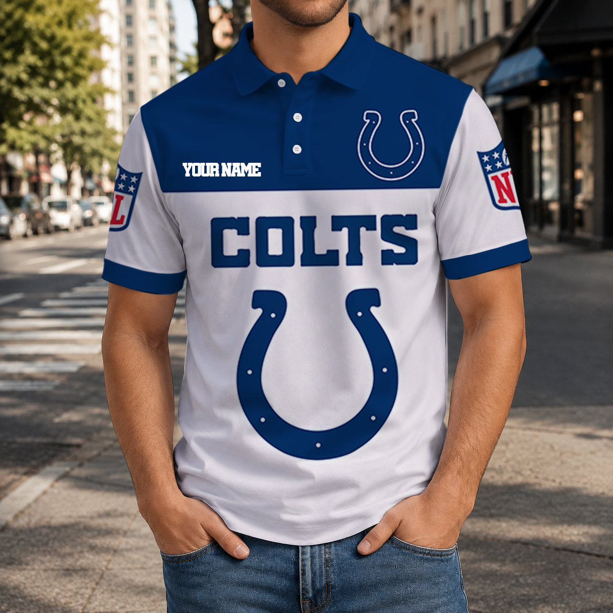 EXCLUSIVE  EDITION - NEW CUSTOMIZED NFL17 IDC INDIANAPOLIS COLTS T-SHIRT, POLO SHIRT, ZIP POLO SHIRT, SWEATSHIRT, HOODIE & ZIP HOODIE