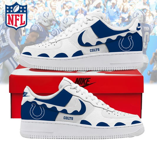 LIMITED EDITION- NEW CUSTOMIZED NFL17 IDC INDIANAPOLIS COLTS AF1 SNEAKERS