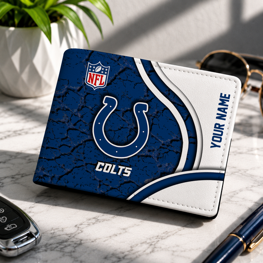 MEGA SALE - NEW CUSTOMIZED NFL17 IDC ID COLTS LEATHER WALLET