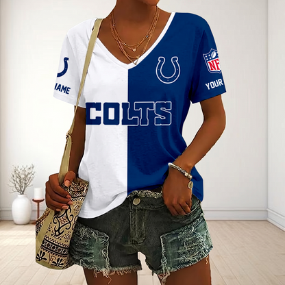 LIMITED EDITION - NEW CUSTOMIZED NFL17 IDC INDIANAPOLIS COLTS V-NECK FEMALE SHIRT