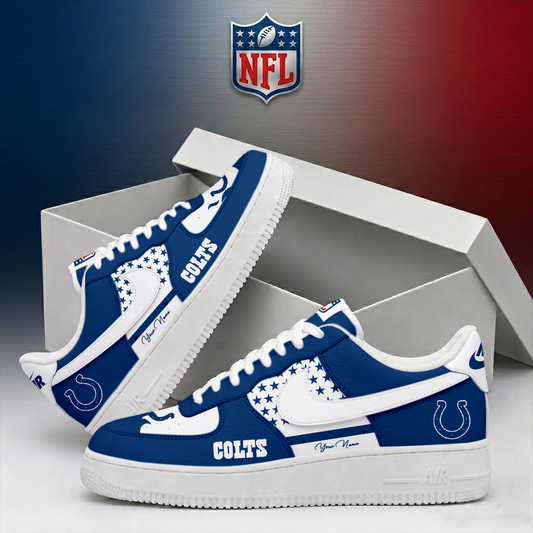 FINAL SALE - NEW CUSTOMIZED NFL17 IDC INDIANAPOLIS COLTS AF1 SHOES