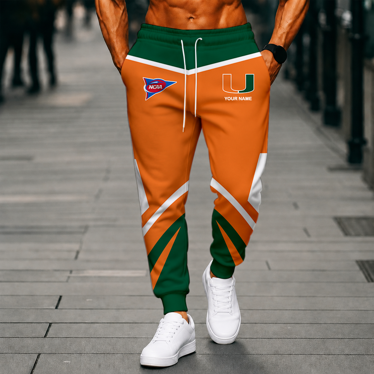 LIMITED EDITION - NEW CUSTOMIZED NCAA FBS17 MIH MIAMI HURRICANES SWEATPANTS