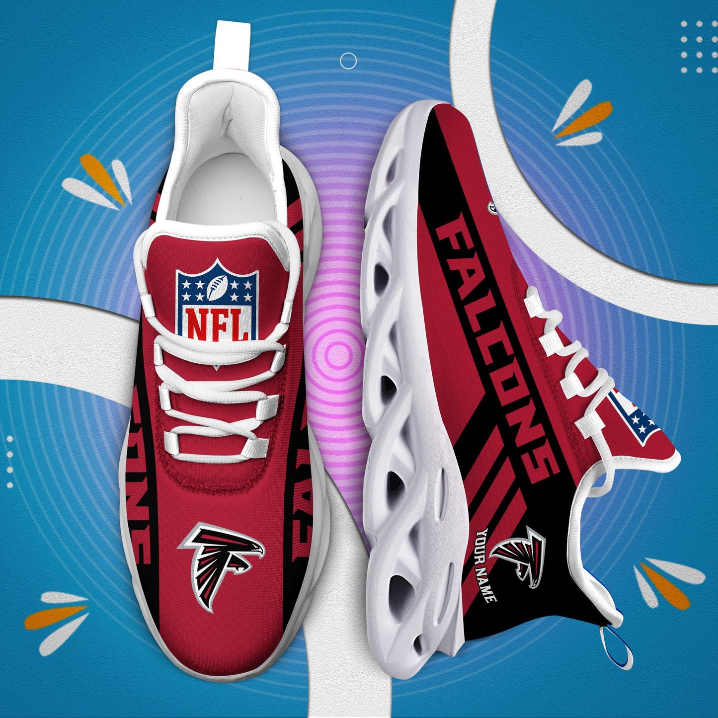 LIMITED EDITION - NEW CUSTOMIZED NFL18 ATF ATLANTA FALCONS UNISEX MAX SOUL SHOES