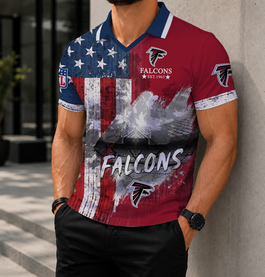 LIMITED EDITION - NEW CUSTOMIZED NFL18 ATF ATLANTA FALCONS POLO SHIRT