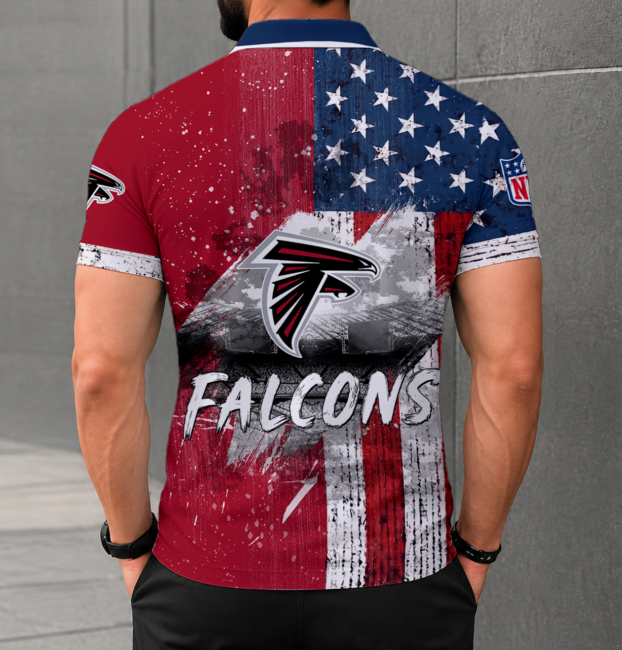 LIMITED EDITION - NEW CUSTOMIZED NFL18 ATF ATLANTA FALCONS POLO SHIRT
