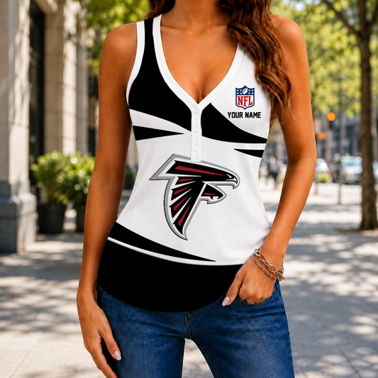 VIRAL EDITION - NEW CUSTOMIZED NFL18 ATF ATLANTA FALCONS WOMEN'S V-NECK TANK TOP