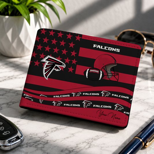 LIMITED EDITION - NEW CUSTOMIZED NFL18 ATF ATLANTA FALCONS LEATHER WALLET