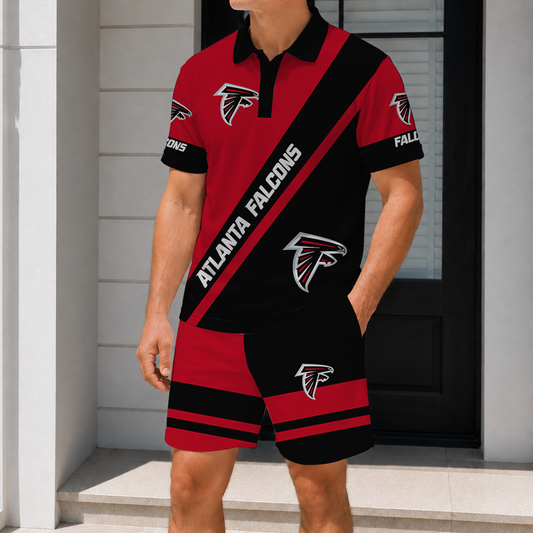 LIMITED EDITION - NEW CUSTOMIZED NFL18 ATF ATLANTA FALCONS POLO SHIRT & SHORT PANTS SET