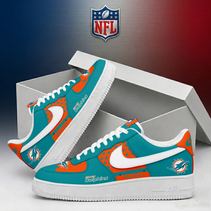 FINAL SALE - NEW CUSTOMIZED NFL19 MDP MIAMI DOLPHINS AF1 SHOES