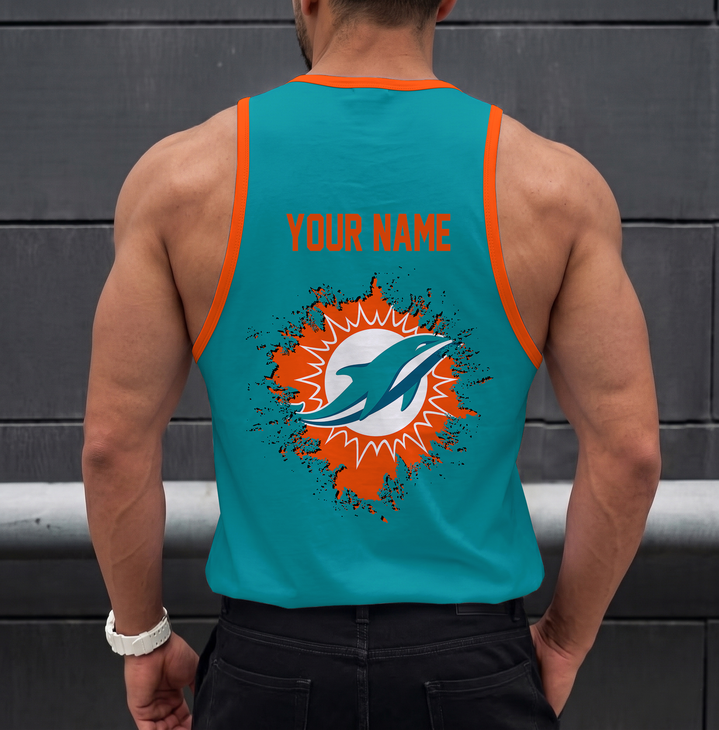 FINAL SALE - NEW CUSTOMIZED NFL19 MDP MIAMI DOLPHINS UNISEX TANK TOP