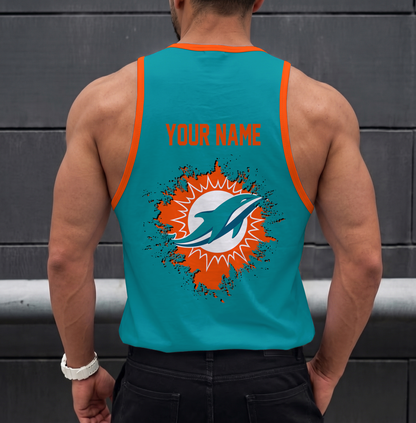 FINAL SALE - NEW CUSTOMIZED NFL19 MDP MIAMI DOLPHINS UNISEX TANK TOP