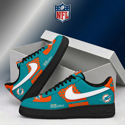 FINAL SALE - NEW CUSTOMIZED NFL19 MDP MIAMI DOLPHINS AF1 SHOES