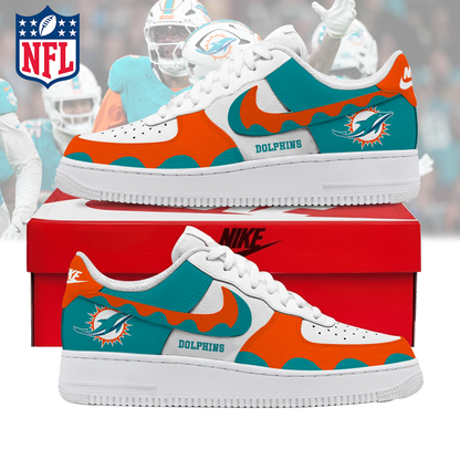 LIMITED EDITION- NEW CUSTOMIZED NFL19 MDP MIAMI DOLPHINS AF1 SNEAKERS