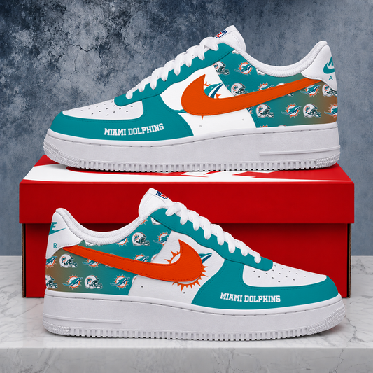 VIRAL EDITION - NEW CUSTOMIZED NFL19 MDP MIAMI DOLPHINS AF1 SHOES