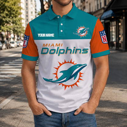 EXCLUSIVE  EDITION - NEW CUSTOMIZED NFL19 MDP MIAMI DOLPHINS T-SHIRT, POLO SHIRT, ZIP POLO SHIRT, SWEATSHIRT, HOODIE & ZIP HOODIE