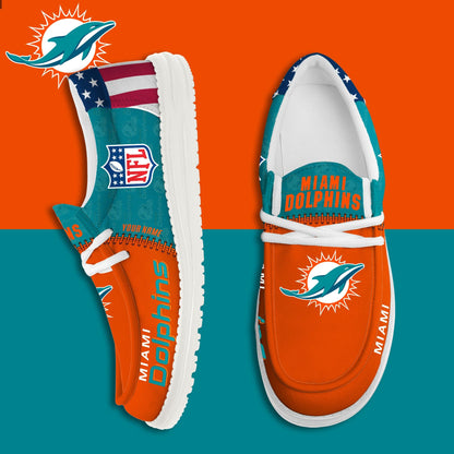 LIMITED EDITION - NEW CUSTOMIZED NFL19 MDP MIAMI DOLPHINS LOAFER SHOES