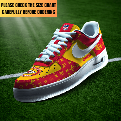 EXCLUSIVE  EDITION - NEW CUSTOMIZED NFL01 KCC KANSAS CITY CHIEFS AF1 SHOES