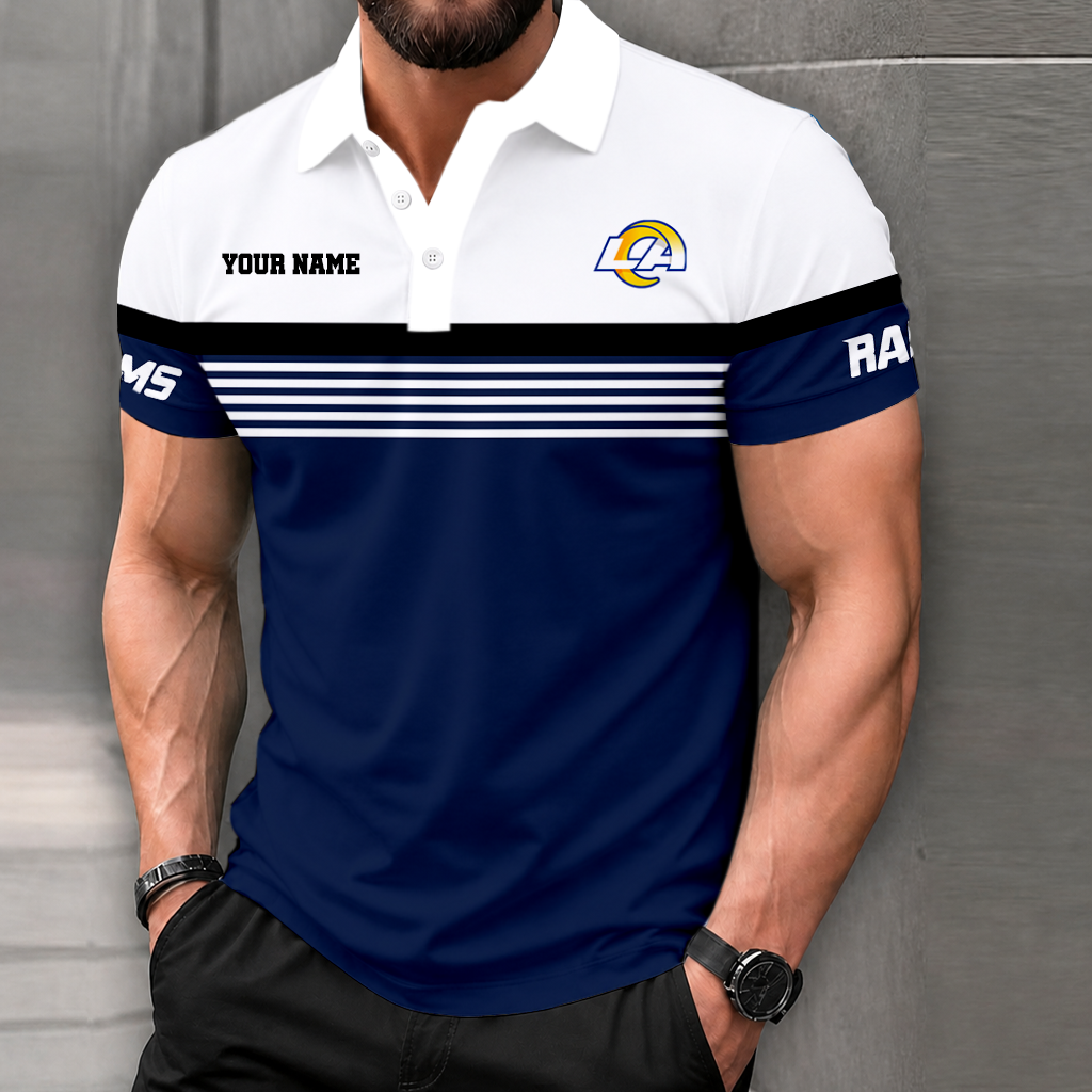 LIMITED EDITION - NEW CUSTOMIZED NFL22 LAR LOS ANGELES RAMS POLO SHIRT