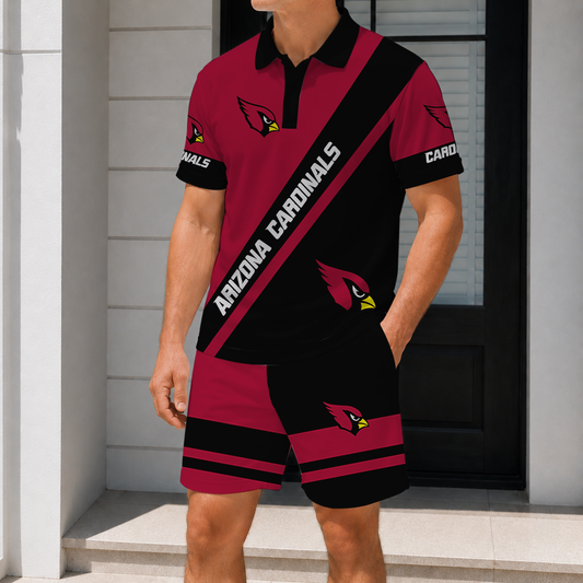 LIMITED EDITION - NEW CUSTOMIZED NFL20 ARC ARIZONA CARDINALS POLO SHIRT & SHORT PANTS SET