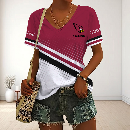 LIMITED EDITION - NEW CUSTOMIZED NFL20 ARC ARIZONA CARDINALS V-NECK FEMALE SHIRT