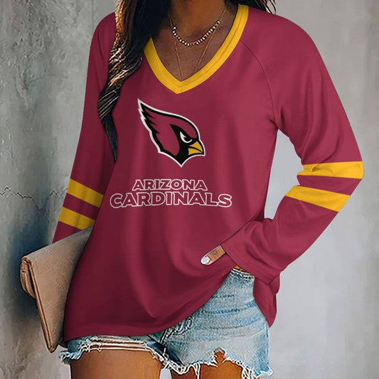 MEGA SALE - NEW CUSTOMIZED NFL20 ARC ARIZONA CARDINALS WOMEN'S V-NECK LONG SLEEVED SHIRT