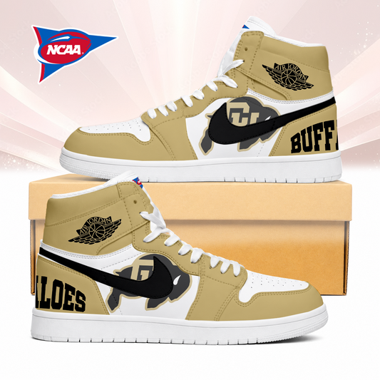 LIMITED EDITION - NEW CUSTOMIZED NCAA FBS20 CRB COLORADO BUFFALOES AIR JORDAN SNEAKERS