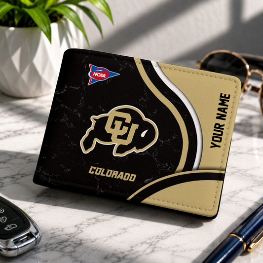 MEGA SALE - NEW CUSTOMIZED NCAA FBS20 CRB COLORADO BUFFALOES LEATHER WALLET