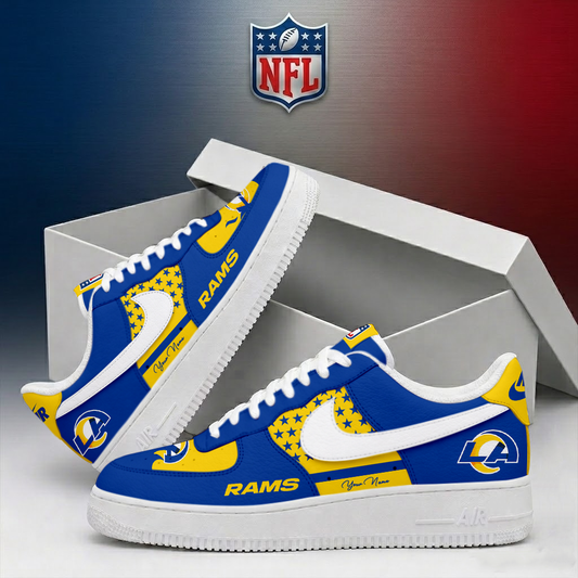 FINAL SALE - NEW CUSTOMIZED NFL22 LAR LOS ANGELES RAMS AF1 SHOES