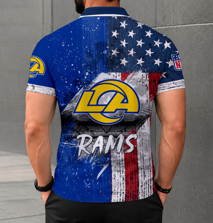 LIMITED EDITION - NEW CUSTOMIZED NFL22 LAR LOS ANGELES RAMS POLO SHIRT