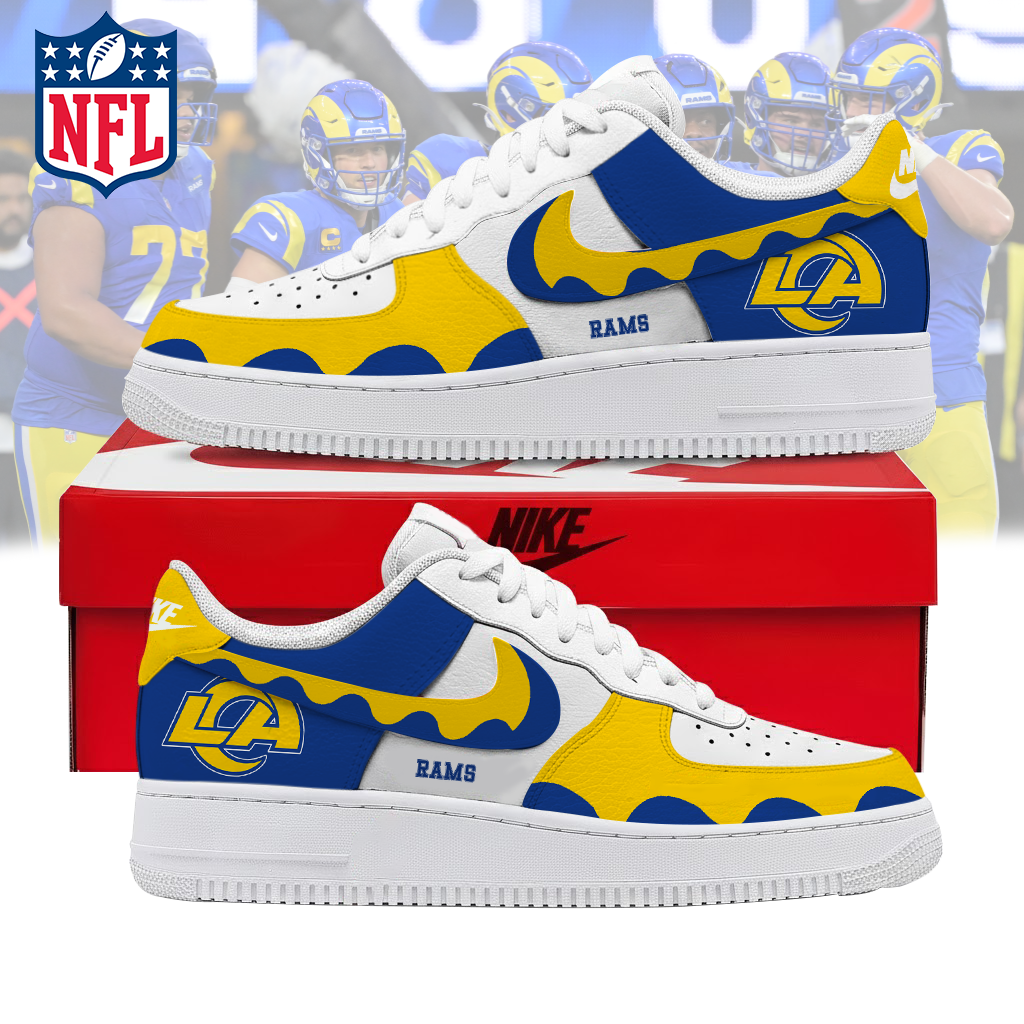 LIMITED EDITION- NEW CUSTOMIZED NFL22 LAR LOS ANGELES RAMS AF1 SNEAKERS