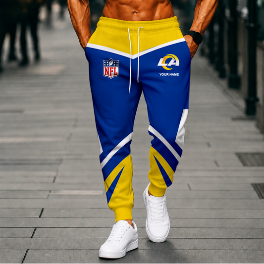 LIMITED EDITION - NEW CUSTOMIZED NFL22 LAR LOS ANGELES RAMS SWEATPANTS